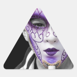 Adesivo Triangular Criança com máscara cerâmica roxa