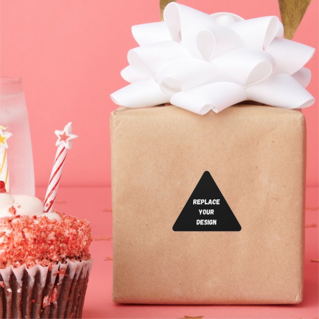 Adesivo Triangular Crie seu próprio design personalizado preto (Festa)