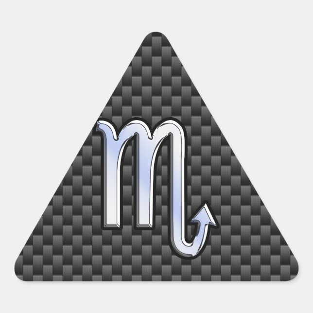 Adesivo Triangular Cromo Como Scorpio Sinal Zodiac Impressão de Fibra (Frente)