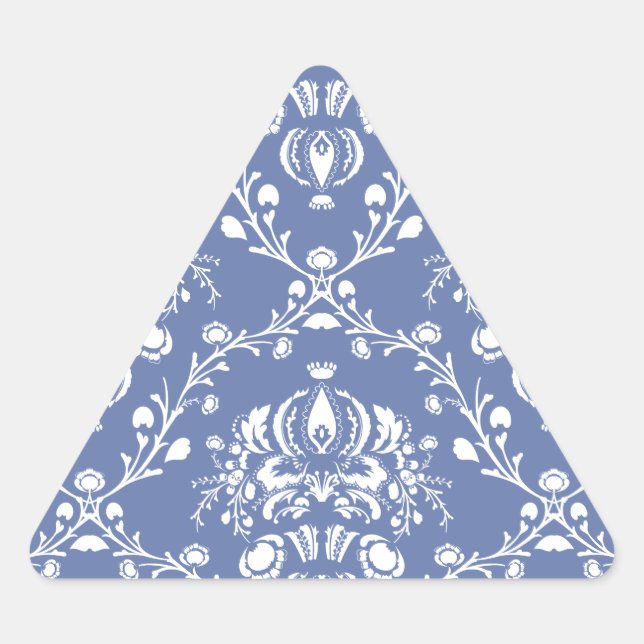 Adesivo Triangular Damasco Azul e Branco (Frente)