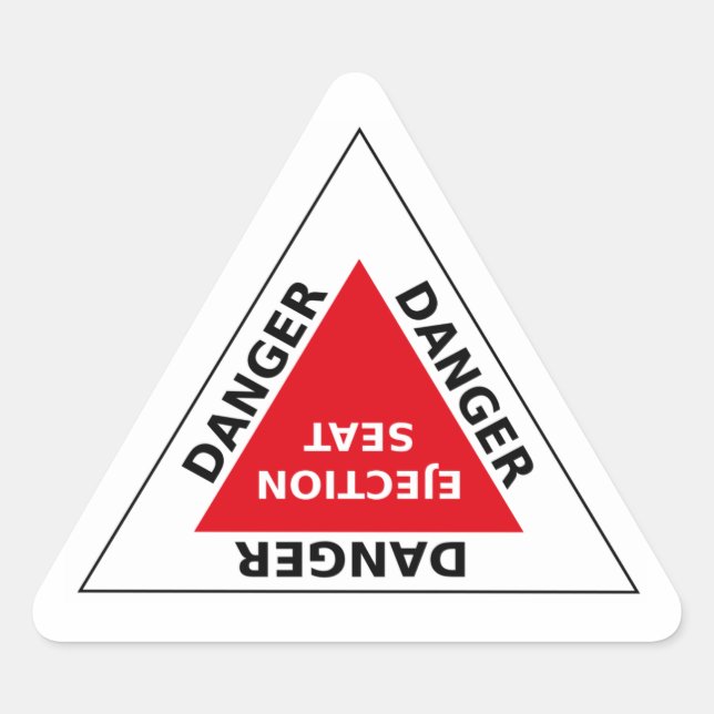 Adesivo Triangular Danger - Ejection Seat (Frente)