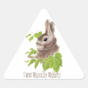 Adesivo Triangular De I do wuv wabbits engraçados wascally, coelho,
