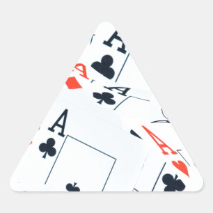 Adesivo Triangular "Deck of Destination: Layered Aces in a Poker Shuf
