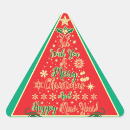 Adesivo Triangular Desejamos-Lhe Um Feliz Natal