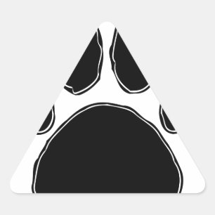 Adesivo Triangular Desenho de Pata de Cachorro em Preto