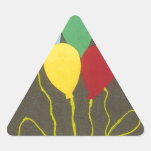 Adesivo Triangular Design de Arte Gráfica dos Balões de Aniversário C