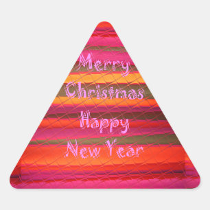 Adesivo Triangular Design de Canvas Feliz de Natal