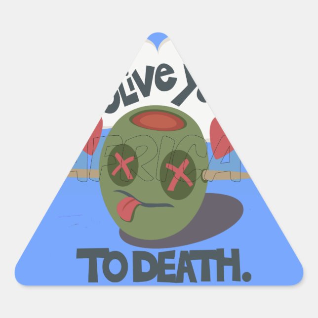 Adesivo Triangular Design De Carinha Engraçado "Olive My Heart" (Frente)