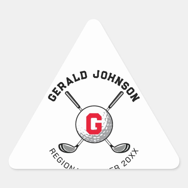 Adesivo Triangular Design de Monograma de Golfe Triangular Elegante P (Frente)