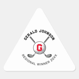 Adesivo Triangular Design de Monograma de Golfe Triangular Trian Eleg