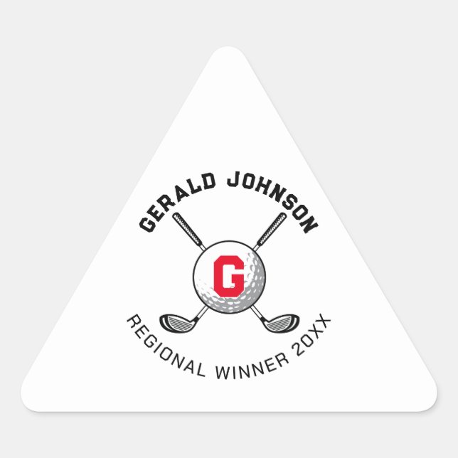 Adesivo Triangular Design de Monograma de Golfe Triangular Trian Eleg (Frente)