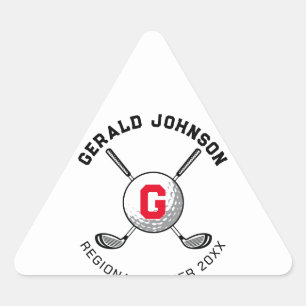 Adesivo Triangular Design de monograma personalizado elegante triangu