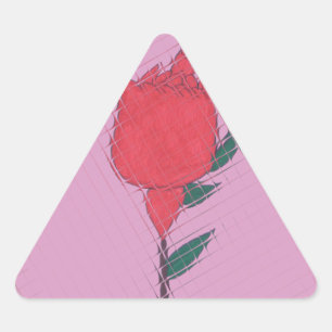 Adesivo Triangular Design de Rosa especial