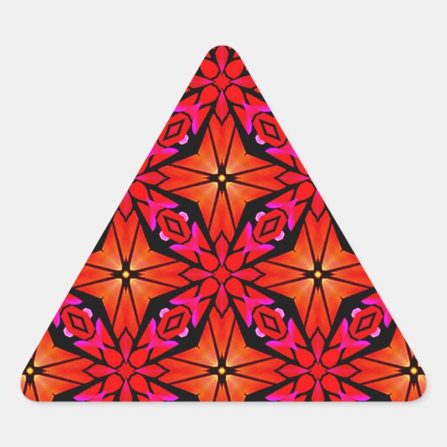 Adesivo Triangular Design de Starburst Vermelho (Frente)