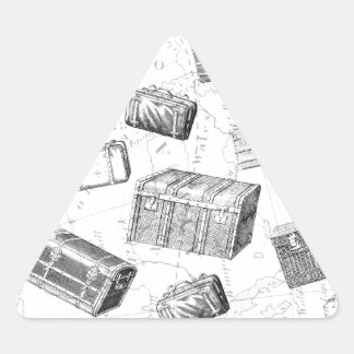 Adesivo Triangular Design de Suitcases de Vintage Única