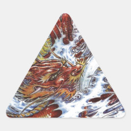 Adesivo Triangular Design de Tatuagem do Dragão Japonês