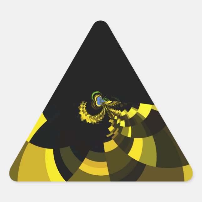 Adesivo Triangular Design do Gráfico de Arte de Vetor Preto e Dourado (Frente)