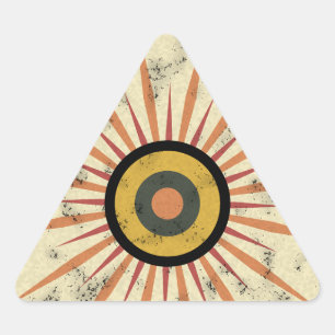 Adesivo Triangular Design Retro Boho de Explosão Solar