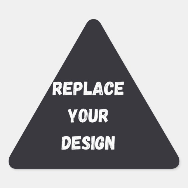Adesivo Triangular Design simples preto personalizado Adicionar Foto  (Frente)