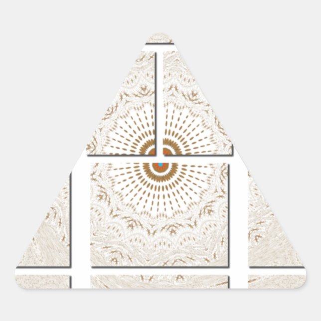 Adesivo Triangular Design Tonal Bege Geométrico Neutro Minimalista (Frente)