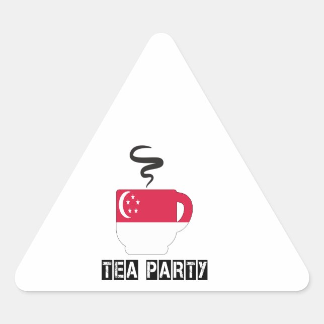 Adesivo Triangular Designs de Sinalizador de Singapura (Frente)