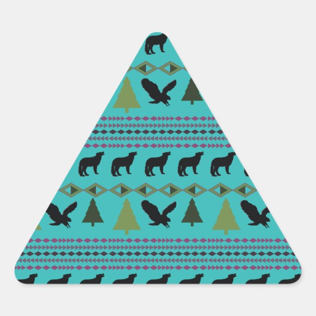 Adesivo Triangular Designs nativos americanos (Frente)