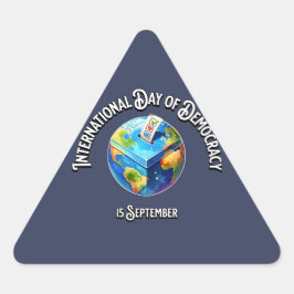 Adesivo Triangular Dia Internacional da Democracia. 15 de setembro