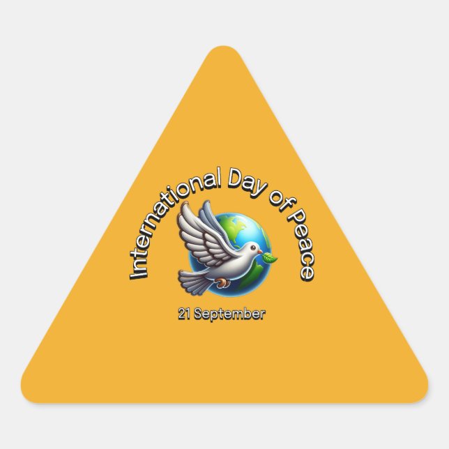 Adesivo Triangular Dia Internacional da Paz. 21 de setembro (Frente)