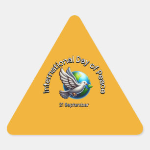 Adesivo Triangular Dia Internacional da Paz. 21 de setembro