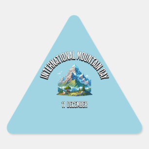 Adesivo Triangular Dia Internacional das Montanhas. 11 de dezembro