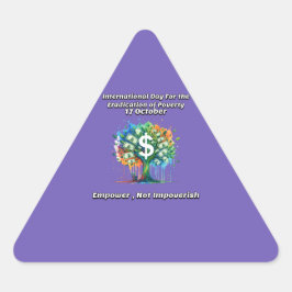 Adesivo Triangular Dia Internacional para a Erradicação da Pobreza.