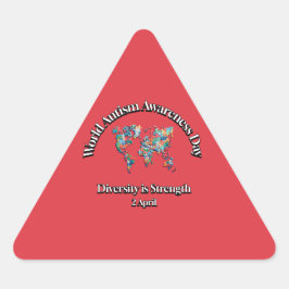 Adesivo Triangular Dia Mundial da Consciência do Autismo. Diversidade