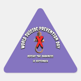Adesivo Triangular Dia Mundial de Prevenção do Suicídio. Derrotar a E