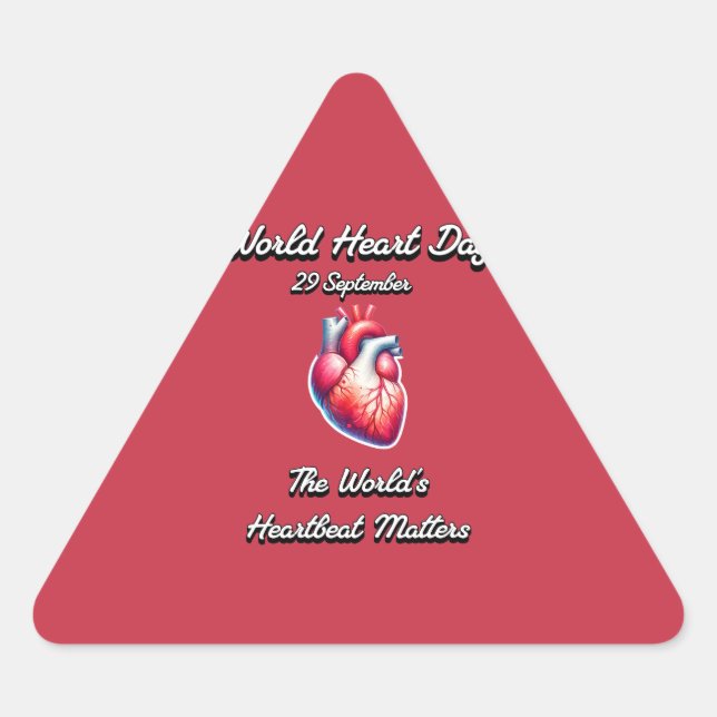 Adesivo Triangular Dia Mundial do Coração. Os Mundos Pulsação Importa (Frente)