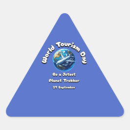 Adesivo Triangular Dia Mundial do Turismo. 27 de setembro