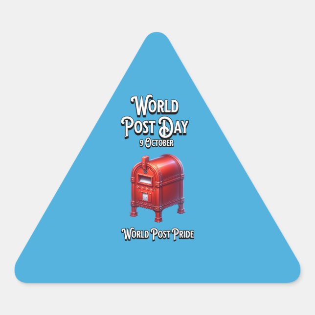 Adesivo Triangular Dia Mundial Poste. Orgulho Poste mundial. (Frente)