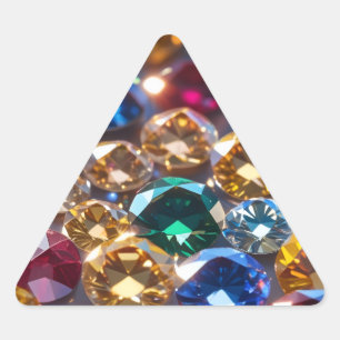Adesivo Triangular Diamantes De Muitas Cores