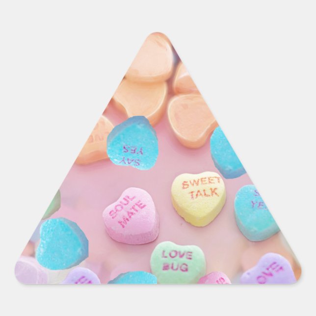Adesivo Triangular dias de os namorados doces (Frente)