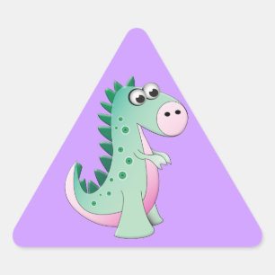 Adesivo Triangular Dinossauro bonito dos desenhos animados