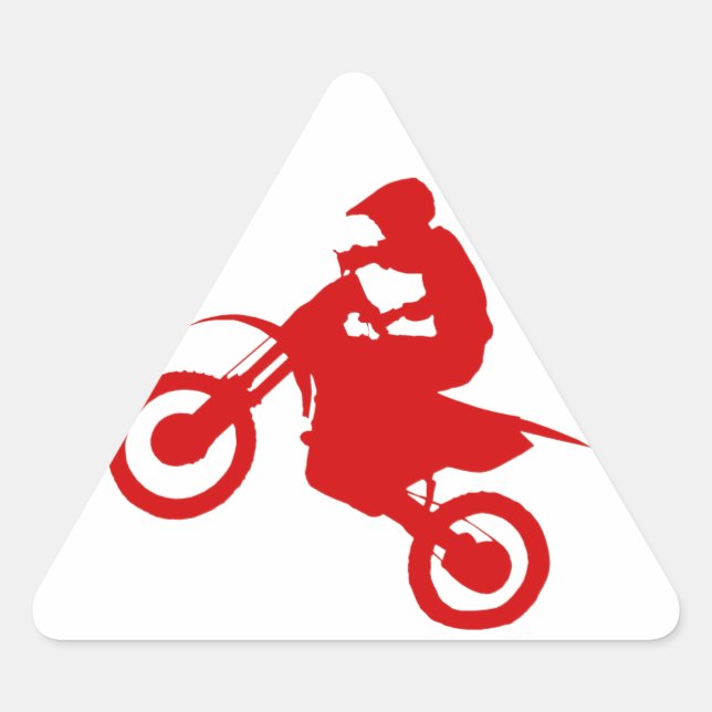 Adesivo Triangular DIRT BIKE (escarlate) (Frente)