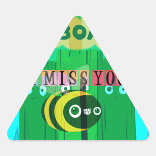 Adesivo Triangular Diversão Rainy Day: Uma Perspectiva de Abelha. "Eu