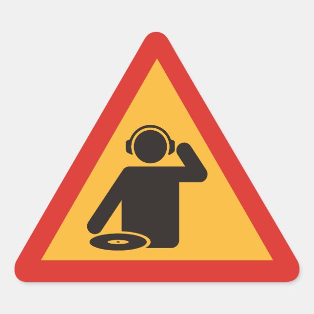 Adesivo Triangular DJs Perigosos no Trabalho (Frente)