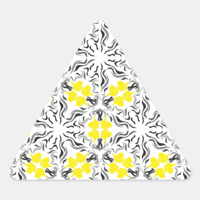 Adesivo Triangular Dogues Alemães Pretos Amarelos (Frente)