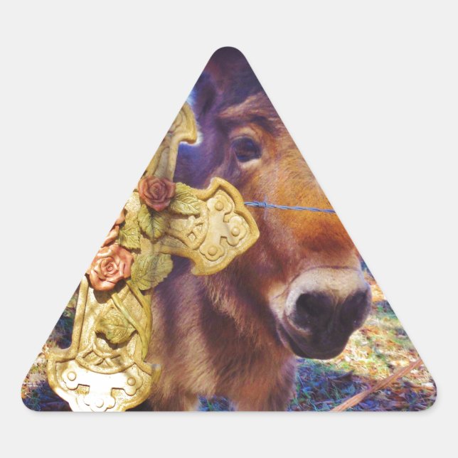 Adesivo Triangular Donkey com Rosa Cross (Frente)