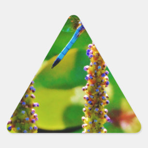 Adesivo Triangular Dragonfly azul e flores