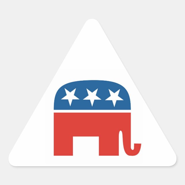 Adesivo Triangular elefante do partido republicano dos estados unidos (Frente)