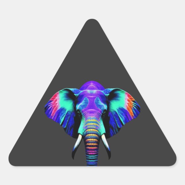 Adesivo Triangular Elefante Vibrante (Frente)