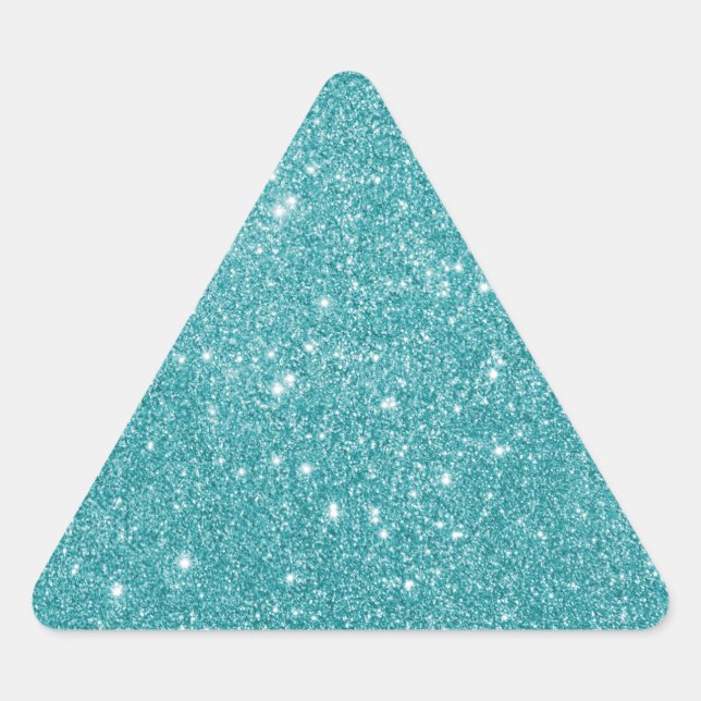 Adesivo Triangular Elegante Aqua Glitter (Frente)