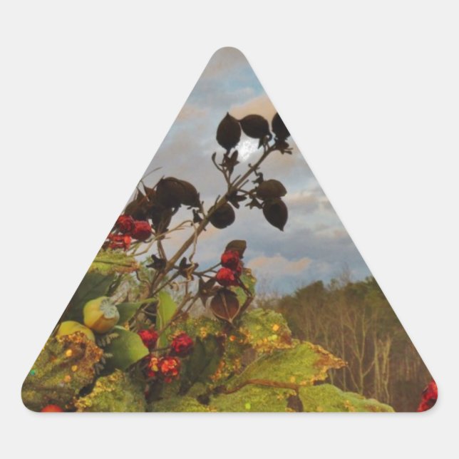 Adesivo Triangular Elegante Holly Christmas, (Frente)