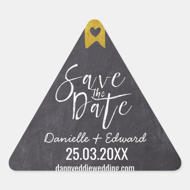 Adesivo Triangular Elegante Quadro Negro Escrita à Mão em Branco Salv (Frente)